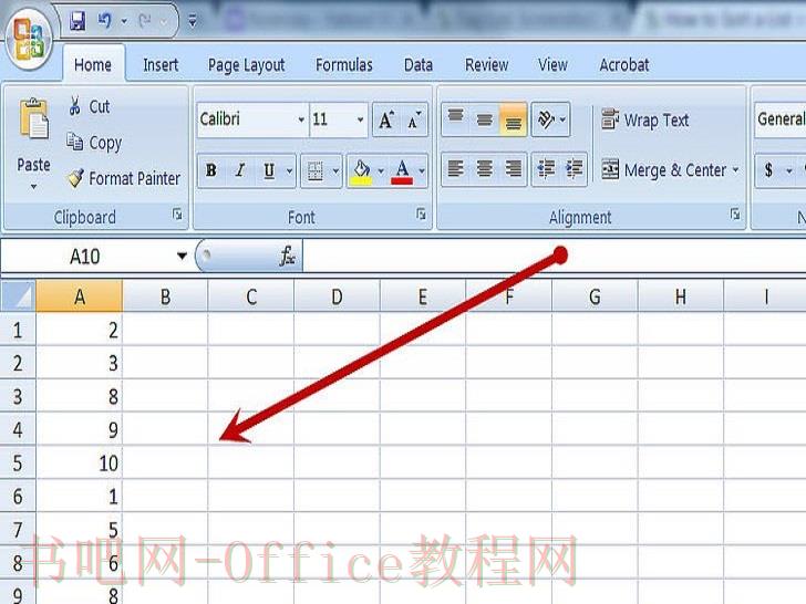 如何在Microsoft Excel中给一列表排序