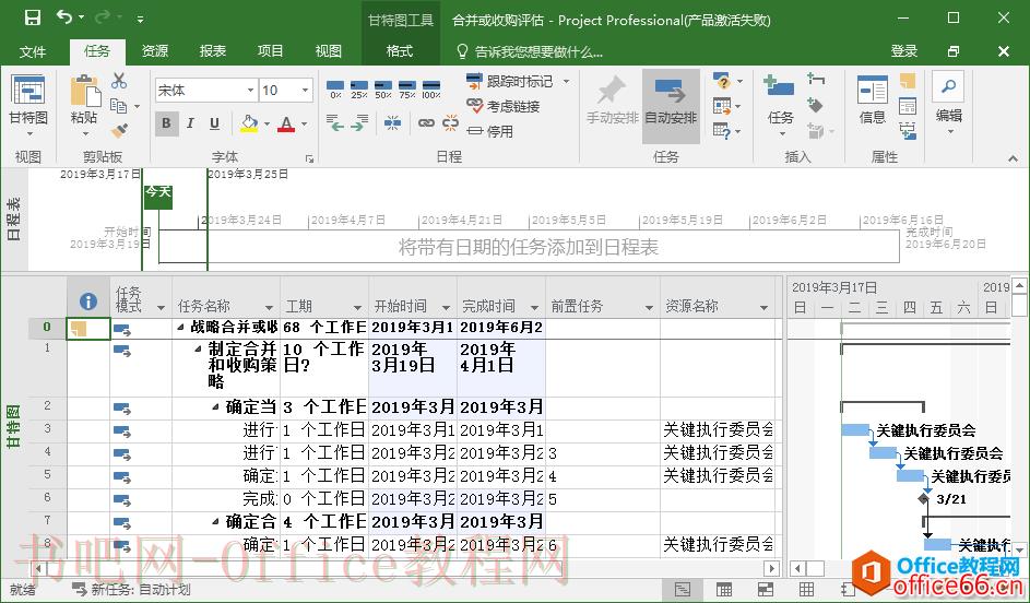 Project 2016中合并或收购评估模板怎么用？2