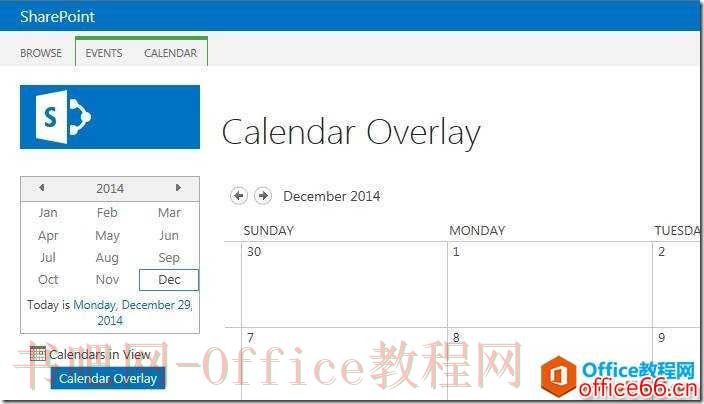 SharePoint 日历重叠功能使用实例教程