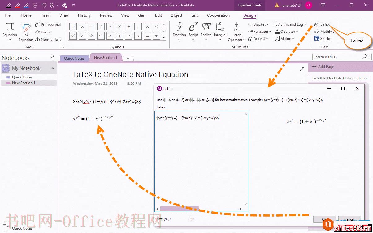 如何转换从网页复制来的 LaTeX 为 OneNote 原生公式