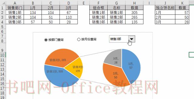 excel怎么做动态复合饼图？