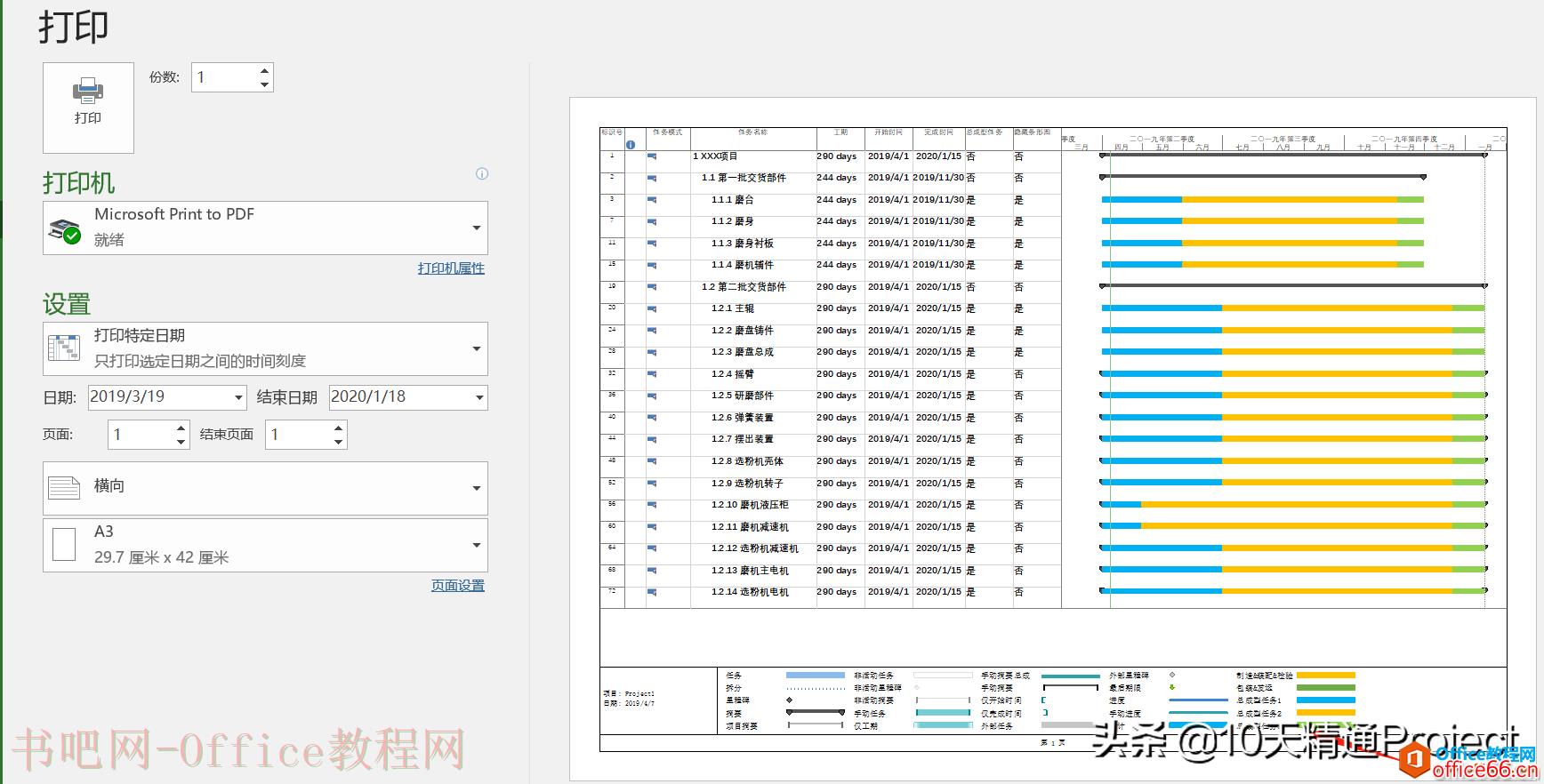 【Project教程】如何批量让摘要任务显示为不同颜色子任务的组合