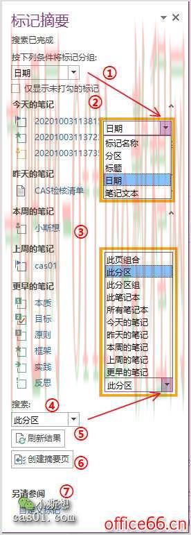 OneNote标记使用教程_OneNote查找标记，“标记摘要”详解