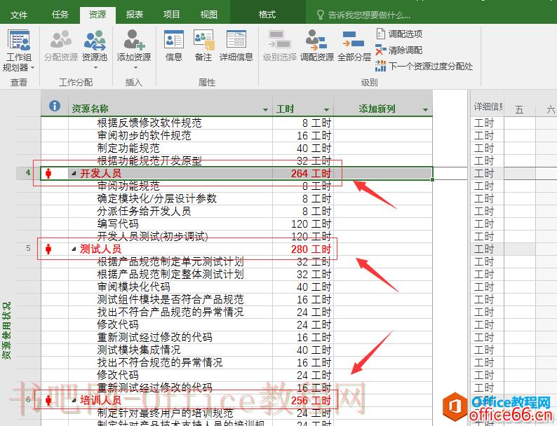 Project 2016中如何手动对资源分配过度进行调配？