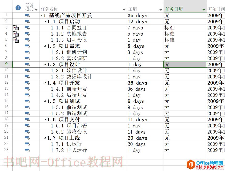项目管理软件Project从入门到精通 | 任务列表多日历设置