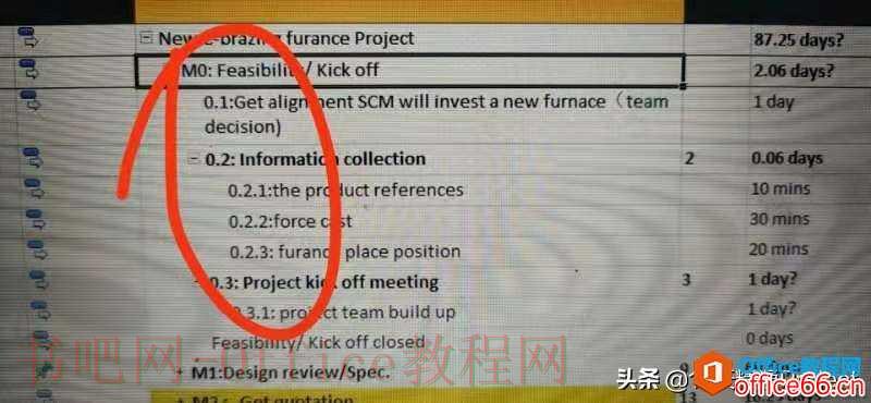 「Project教程」任务名称前显示的大纲数字统一降一级