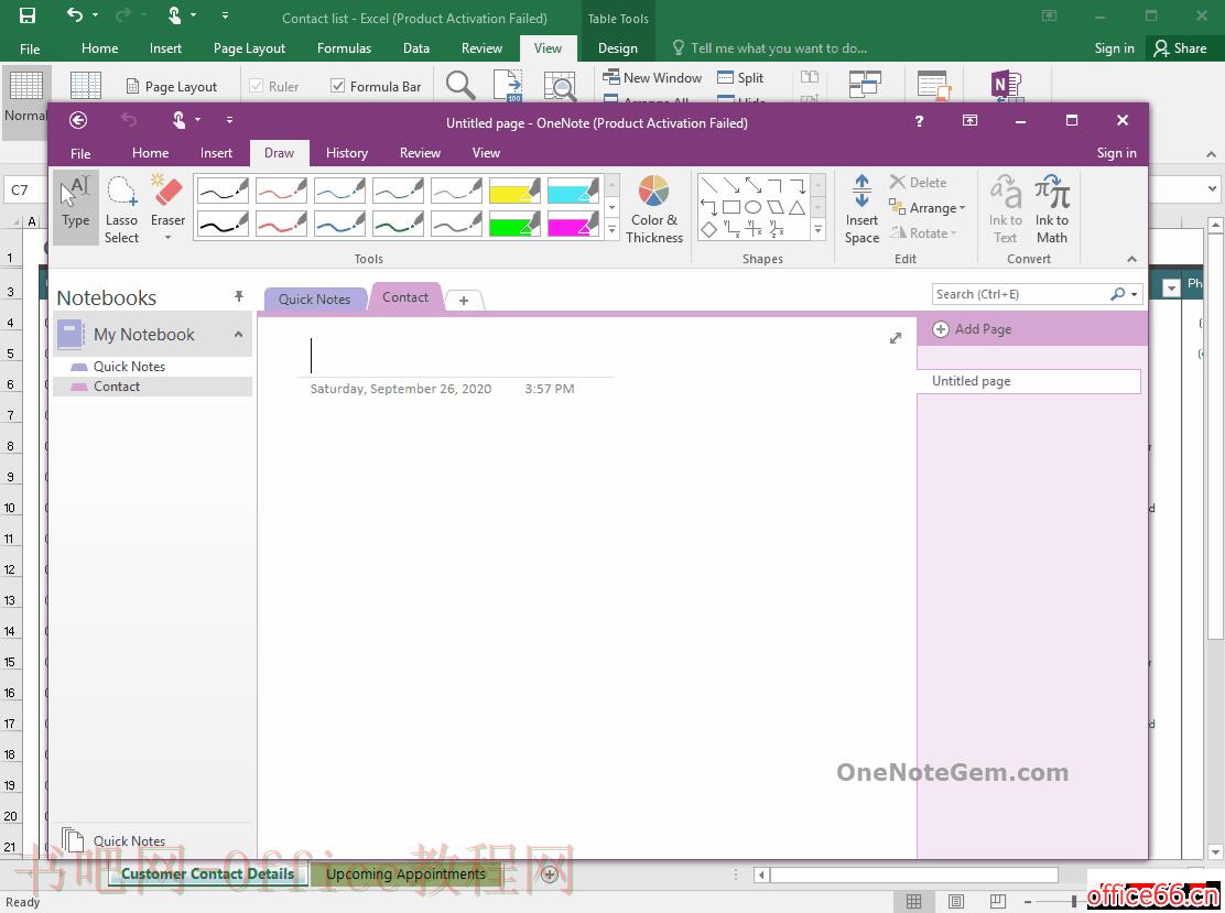 如何从 Excel 发送选中的多行到OneNote，生成多个对应的页面以便相对应做笔记