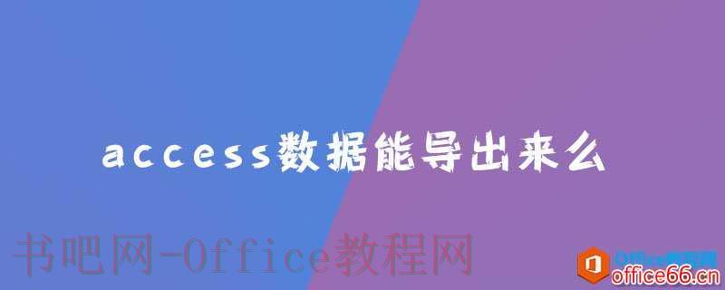 access数据能导出来么？